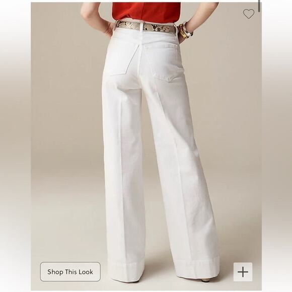 J. Crew‎ Petite Five Pocket Wide Leg Jean in White Wash Size 32P BM812 New - Picture 8 of 15
